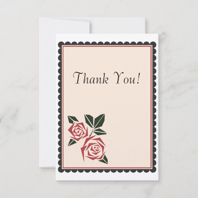 Cartão De Agradecimento Rosas angulares (Frente)