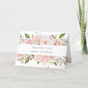 Cartão De Agradecimento Rosas Bonitas Branca De Casamento Floral Obrigad