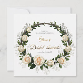 Cartão De Agradecimento Rosas Brancas e Favores de Resedá