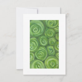 Cartão De Agradecimento Rosas com tons verdes - arte original desenhada à