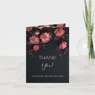 Cartão De Agradecimento Rosas Dark Românticas   Obrigado pela Foto do Casa