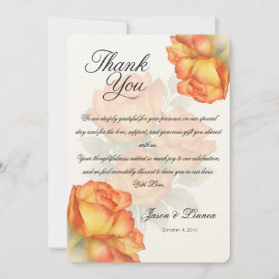 Cartão De Agradecimento Rosas de Aquarela Elegantes Pastel Pétalas