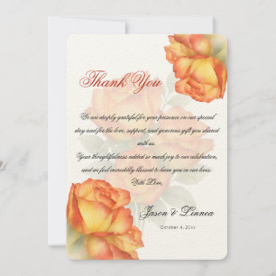 Cartão De Agradecimento Rosas de Aquarela Elegantes Pastel Pétalas
