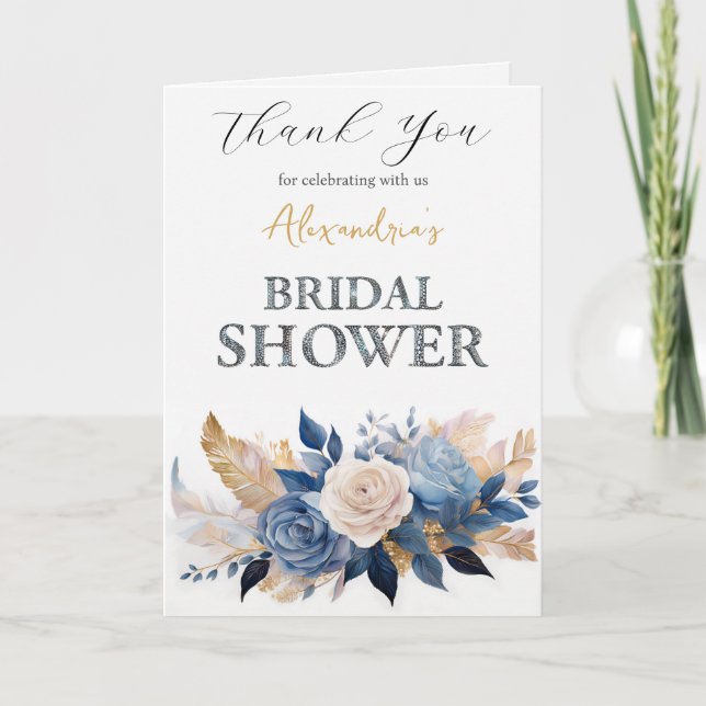 Cartão De Agradecimento Rosas de Chá de panela personalizados Obrigado (Frente)