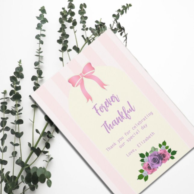 Cartão De Agradecimento Rosas de jardim Chá de fraldas rosa (Criador carregado)