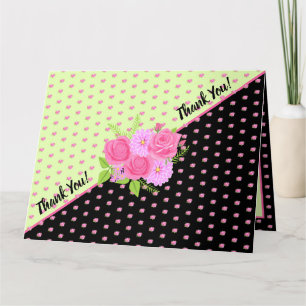 Cartão de Agradecimento Rosas e Dálias