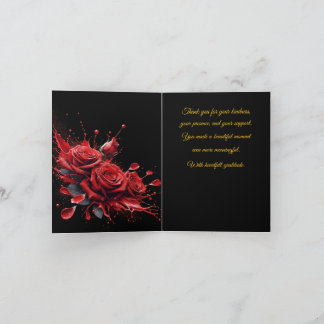 Cartão De Agradecimento Rosas em Bloom - Aniversário Elegante