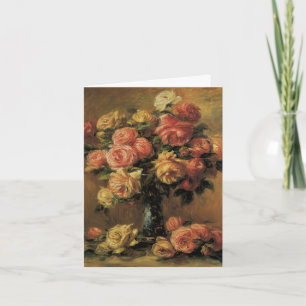 Cartão De Agradecimento Rosas em um Vaso de Pierre Renoir, Casamento