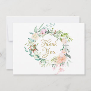 Cartão De Agradecimento Rosas Floral Garland Obrigado