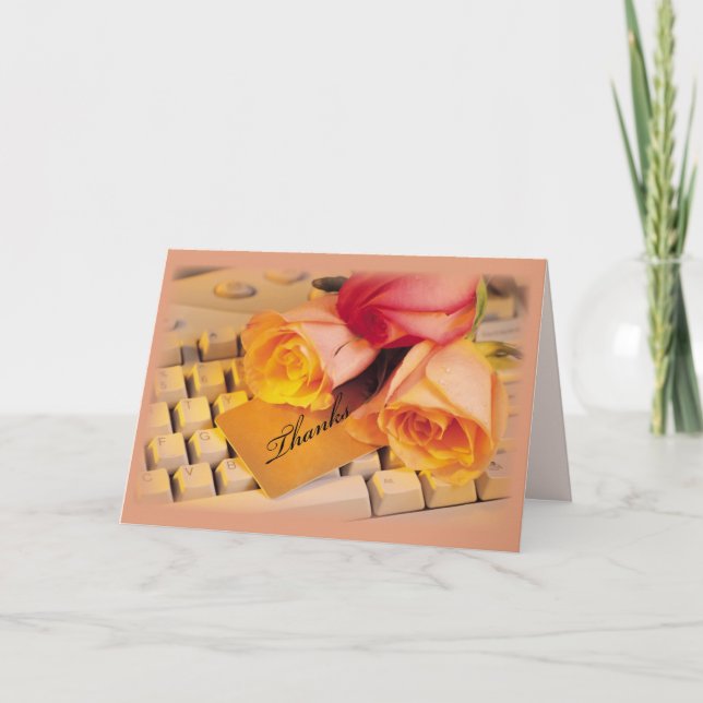 Cartão De Agradecimento Rosas para computador Admin Pro (Frente)