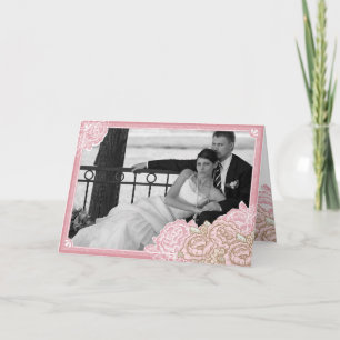 Cartão De Agradecimento Rosas Repolhudas Antigas Foto Obrigado