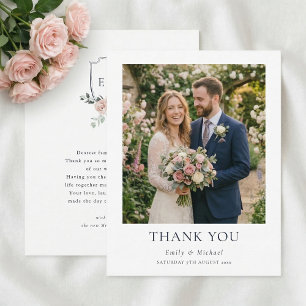 Cartão De Agradecimento Rosas Rosa Coradas Casamento Romântico