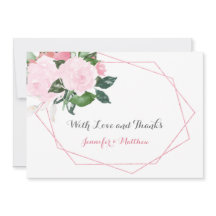 Rosas rosa e geometria verde agradecimentos |