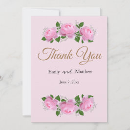 Cartão De Agradecimento Rosas Rosa Fragrantes, Casamento Obrigado,