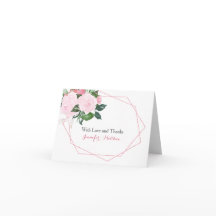 Rosas Rosa Greenery Geométrico Obrigado