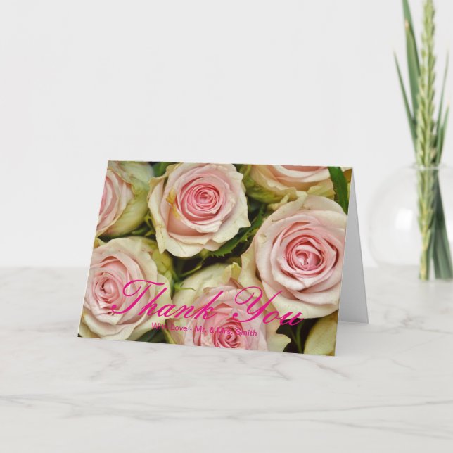 Cartão De Agradecimento Rosas Rosa Obrigado (Frente)