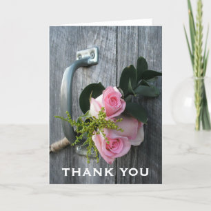 Cartão de Agradecimento Rosas Rosa & Porta de Cele