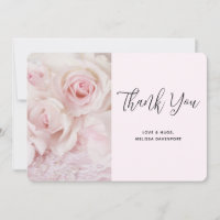 Rosas Rosa Vintage e renda Elegante - Obrigado