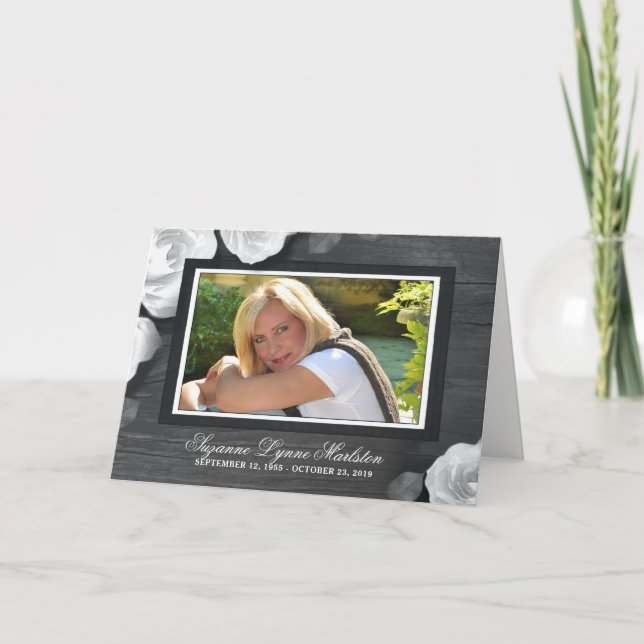 Cartão De Agradecimento Rosas Russos Brancos Negra Simpatia Fotográfica Ob (Frente)