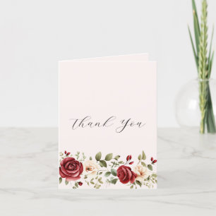 Cartão De Agradecimento Rosas Vermelhas Creme Rosadas Florais Casamento