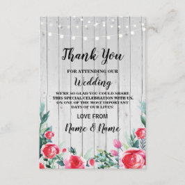 Cartão De Agradecimento Rosas vermelhas do casamento do noivado dos