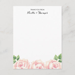 Cartão De Agradecimento Rosas Vintage Obrigado