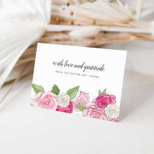 Cartão De Agradecimento Rosé Garden Personalizado Obrigado