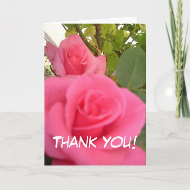 Cartão De Agradecimento Rose Thank You Card (Frente)