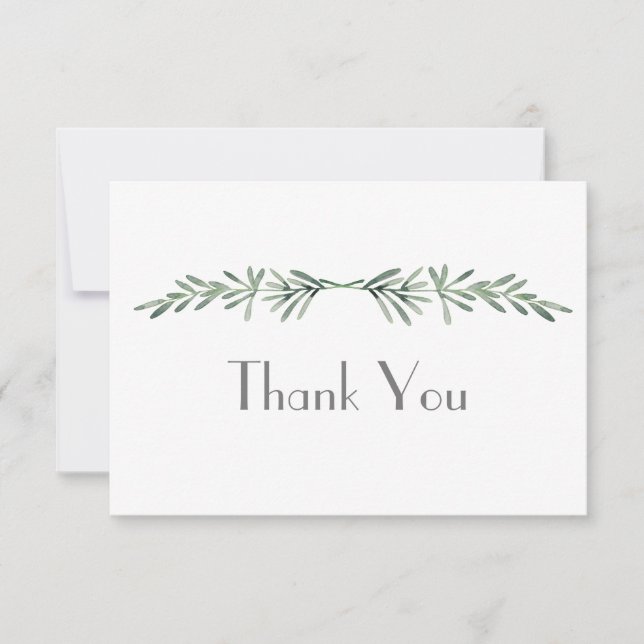 Cartão De Agradecimento Rosemary de Aquarela (Frente)