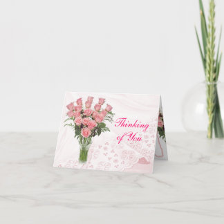 Cartão De Agradecimento Roses & Lace- customize for any occasion