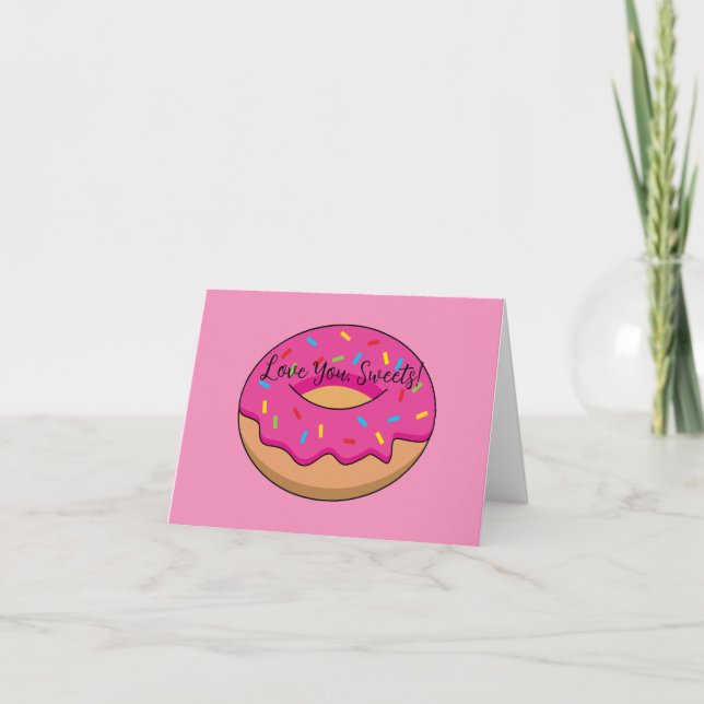 Cartão De Agradecimento Rosquinha de Morango com Cartoon de Sprinkles | Ad (Frente)