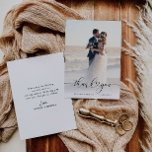 Cartão De Agradecimento roteiro cardíaco recém-casados obrigado de fotos d<br><div class="desc">o moderno roteiro de letras de mão e uma bela foto dos recém-casados,  a imagem e o texto podem ser personalizados.</div>