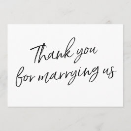 Cartão De Agradecimento Roteiro chique "obrigado você para casar-nos "