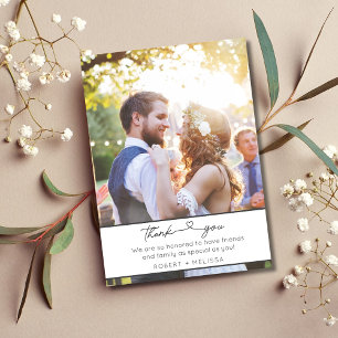 Cartão De Agradecimento Roteiro de Colagem Fotográfica de Casamento Obriga