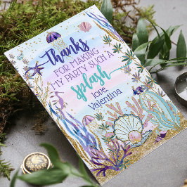 Cartão De Agradecimento Roteiro de festa de aniversário caprichosa sob o m