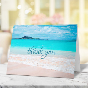 Cartão De Agradecimento Roteiro Tropical Sunny Hawaii Turquoise Beach