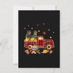 Cartão De Agradecimento Rottweiler Pumpkin Caminhão Cai Folha de Graças