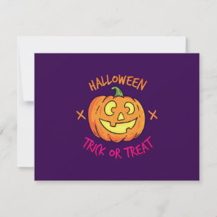 Cartão De Agradecimento Rótulo de Abobrinha de Halloween para Doces ou Tra