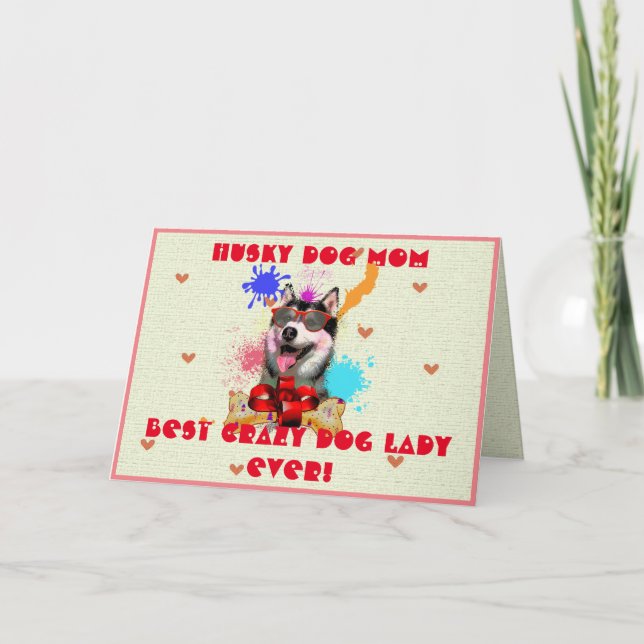 Cartão De Agradecimento Rouco Personalizado Cachorro-Mãe Melhor Cartão-De- (Frente)