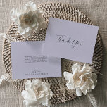 Cartão De Agradecimento Roxo claro de Coordenada de Lavanda Rústica<br><div class="desc">Este cartões de agradecimentos roxo de coordenadas de lavanda rústica é perfeito para um casamento de boho. A elegante, mas rústica design apresenta uma lavanda roxa suja, leve e empoeirada, com uma moderna sensação de jardim boêmico. Coordena-se com a Coleção de Lavandas Rústica de Paperie Fresca e Iummy. Personalize a...</div>