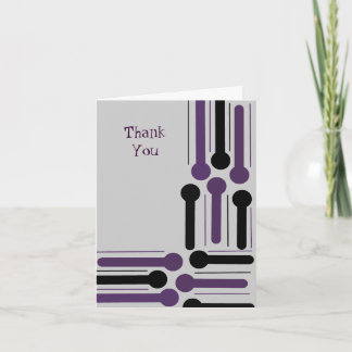 Cartão De Agradecimento Roxo e Preto Moderno Obrigado