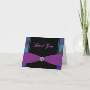 Cartão De Agradecimento Roxo Quente Rosa Roxo Bolhas Rosa Quente Obrigado