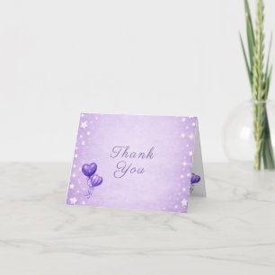 Cartão de Agradecimento Roxo - Tema Celebração com
