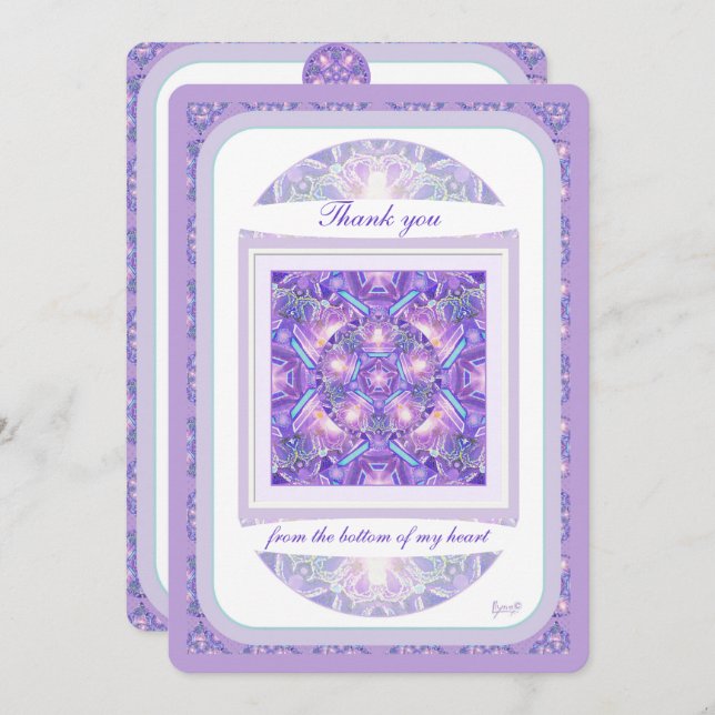 Cartão De Agradecimento Roxo W1 (Frente/Verso)