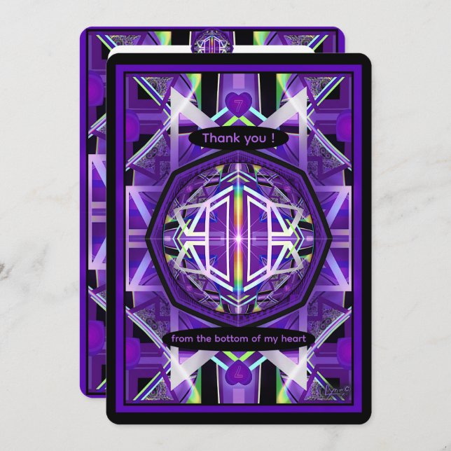 Cartão De Agradecimento Roxo W3 (Frente/Verso)