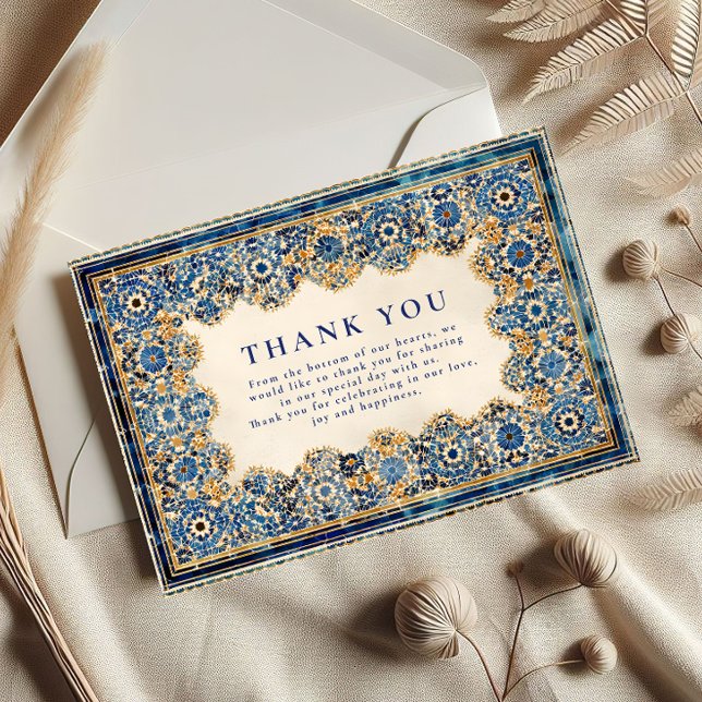 Cartão De Agradecimento Royal Blue Islamic Wedding (Criador carregado)