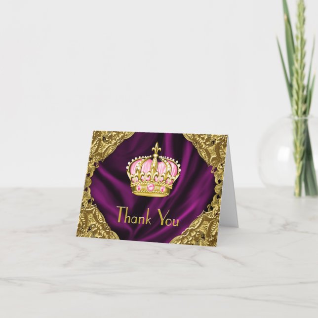 Cartão De Agradecimento Royal Princess Obrigado (Frente)