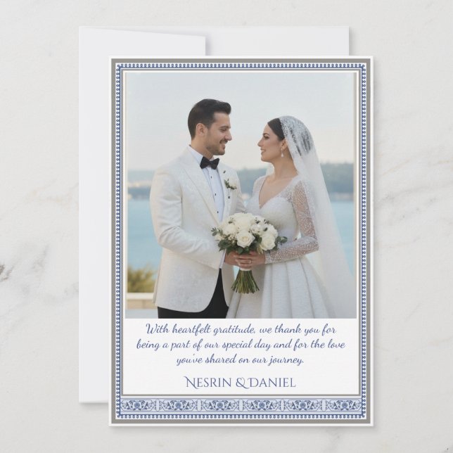 Cartão De Agradecimento Royal Turkish Wedding Thank You Card (Frente)