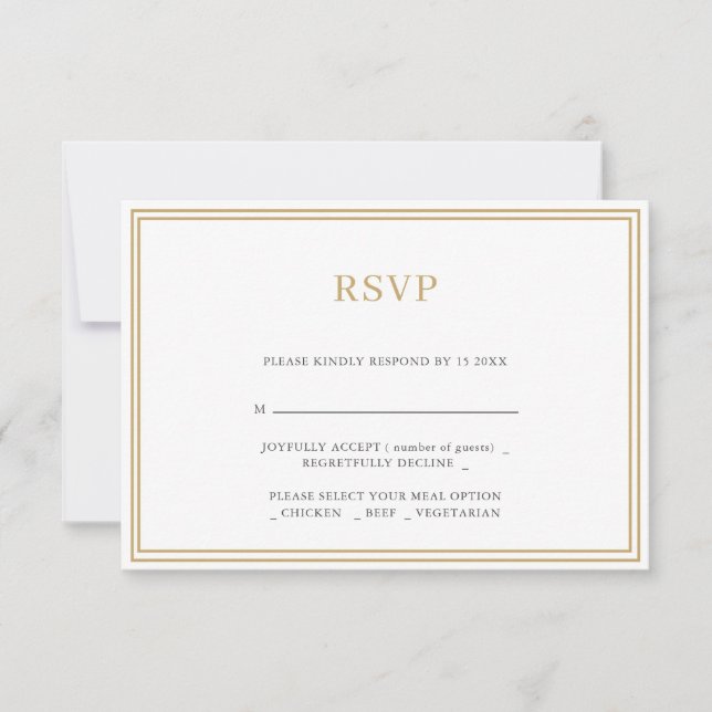 Cartão De Agradecimento RSVP de Casamento Minimalista Moderno (Frente)