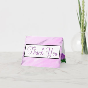 Cartão De Agradecimento RSVP Violeta Floral Aquarela Casamento Monograma